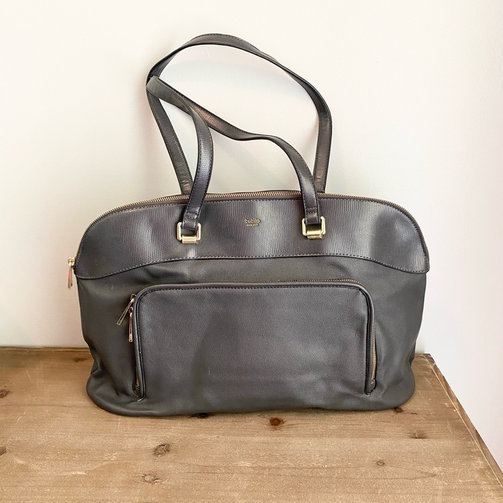Tutilo New York Vegan Leather Shoulder Bag Gray